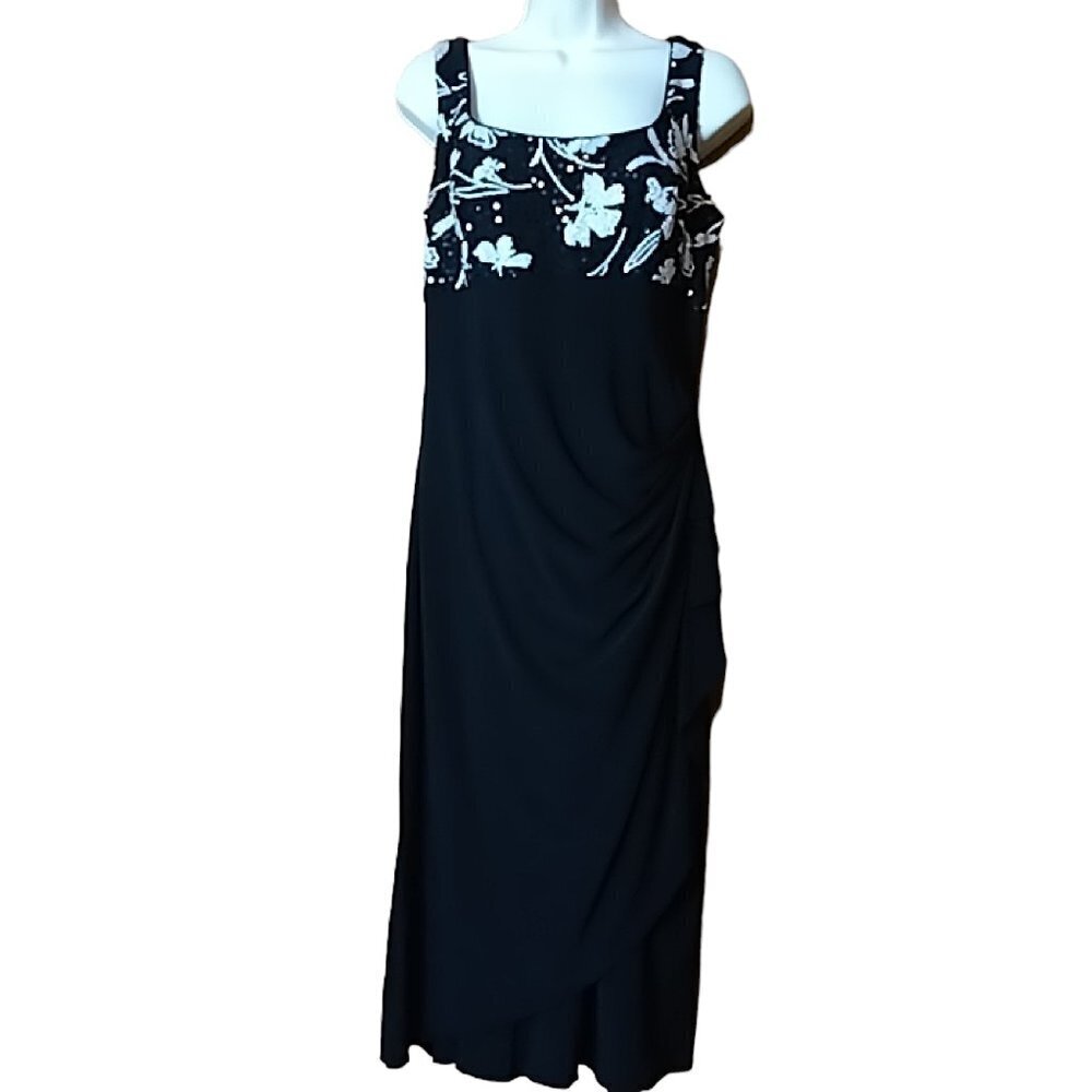 Collections by Lourea Women's Size 12 Black Sequined Sleeveless Dress Event